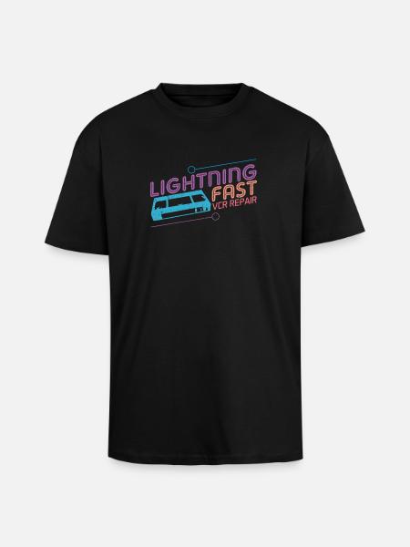 Funny VHS VCR Vintage 90s 80s Shirt Gift - Unisex Oversized Heavyweight T-shirt - black
