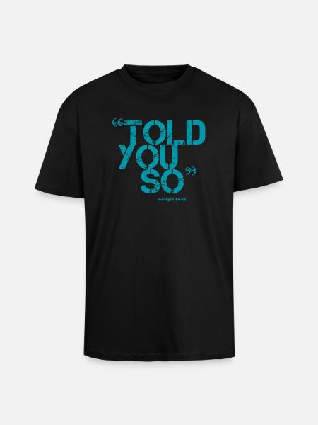 ORWELL (blue) - Unisex Oversized Heavyweight T-shirt - black