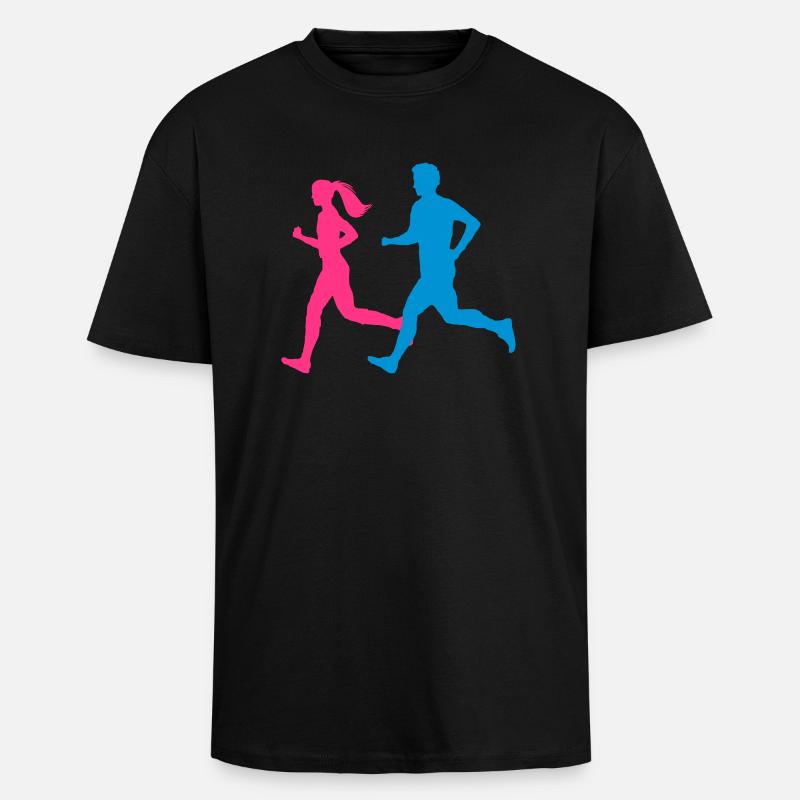 Jogger Paar bunt - Oversized Heavyweight Unisex T-Shirt - Schwarz
