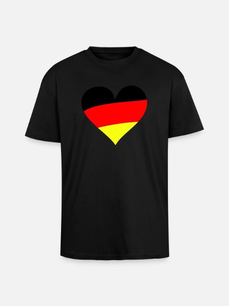 Heart Germany - Oversized Heavyweight Unisex T-Shirt - Schwarz