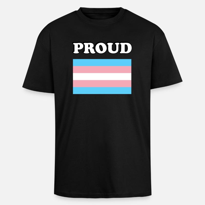 Trans Pride Transpride Flagge - Oversized Heavyweight Unisex T-Shirt - Schwarz