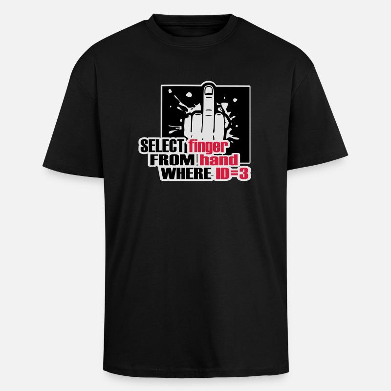 SELECT finger FROM hand - Unisex Oversized Heavyweight T-shirt - black