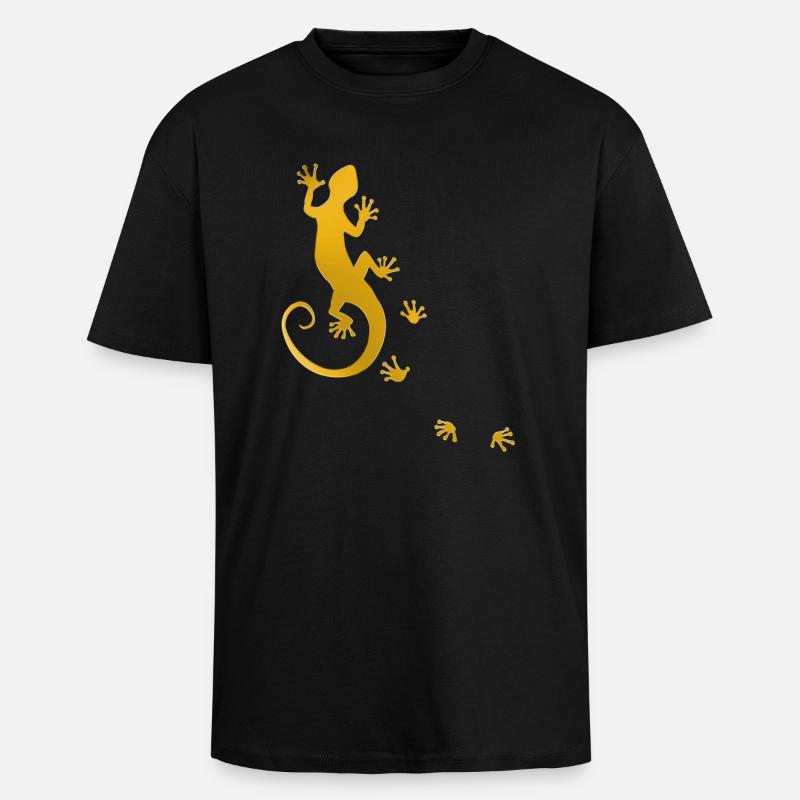 gecko courant or - T-shirt unisexe oversize épais - noir