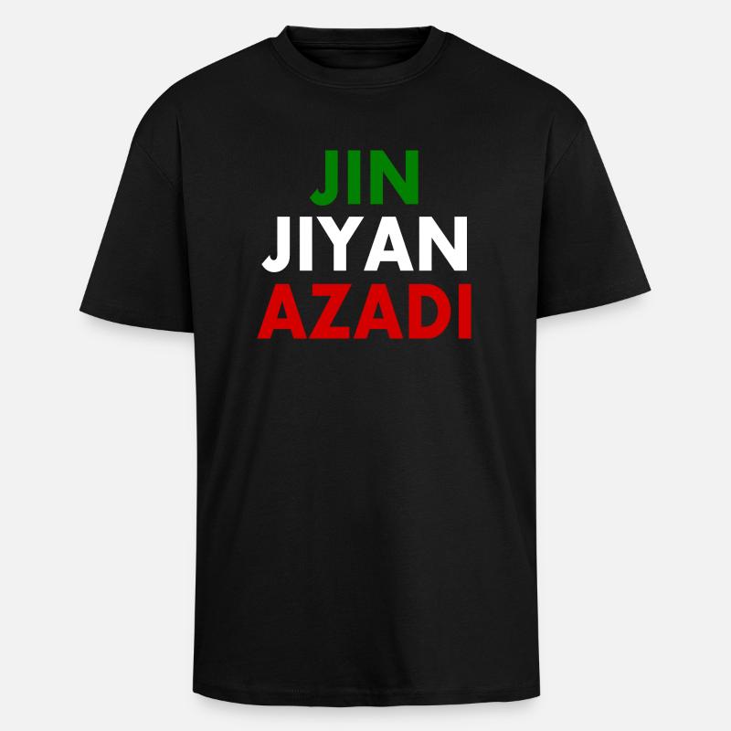 jin jiyan azadi - Oversized Heavyweight Unisex T-Shirt - Schwarz