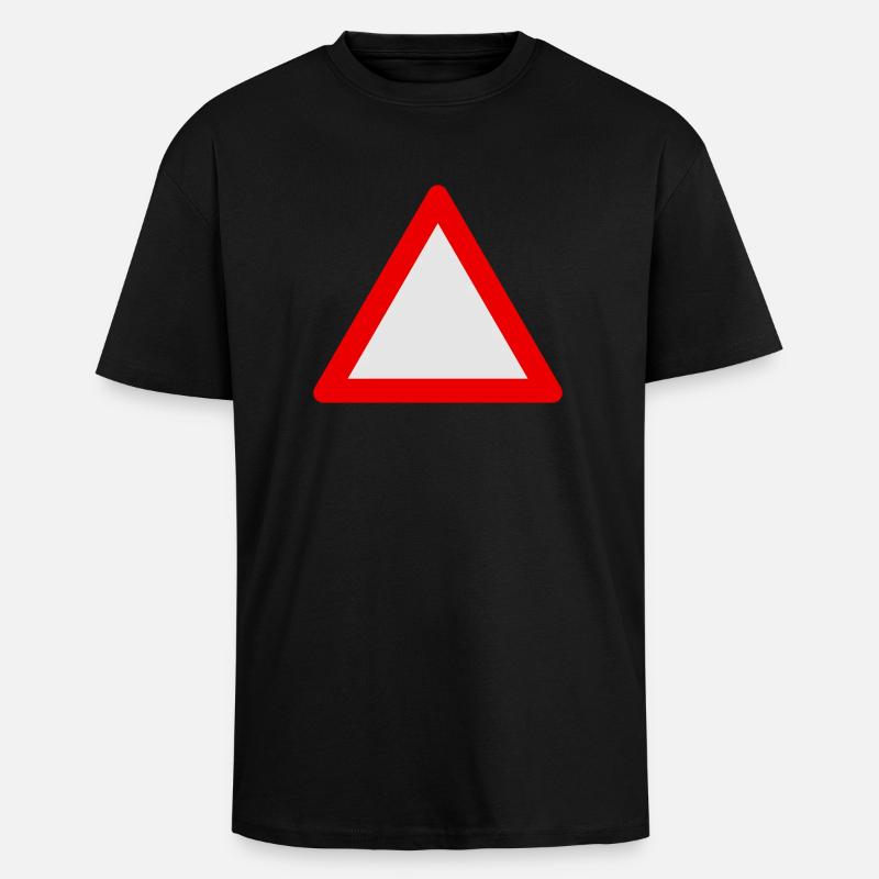 Blank Warning Triangle - Unisex Oversized Heavyweight T-shirt - black