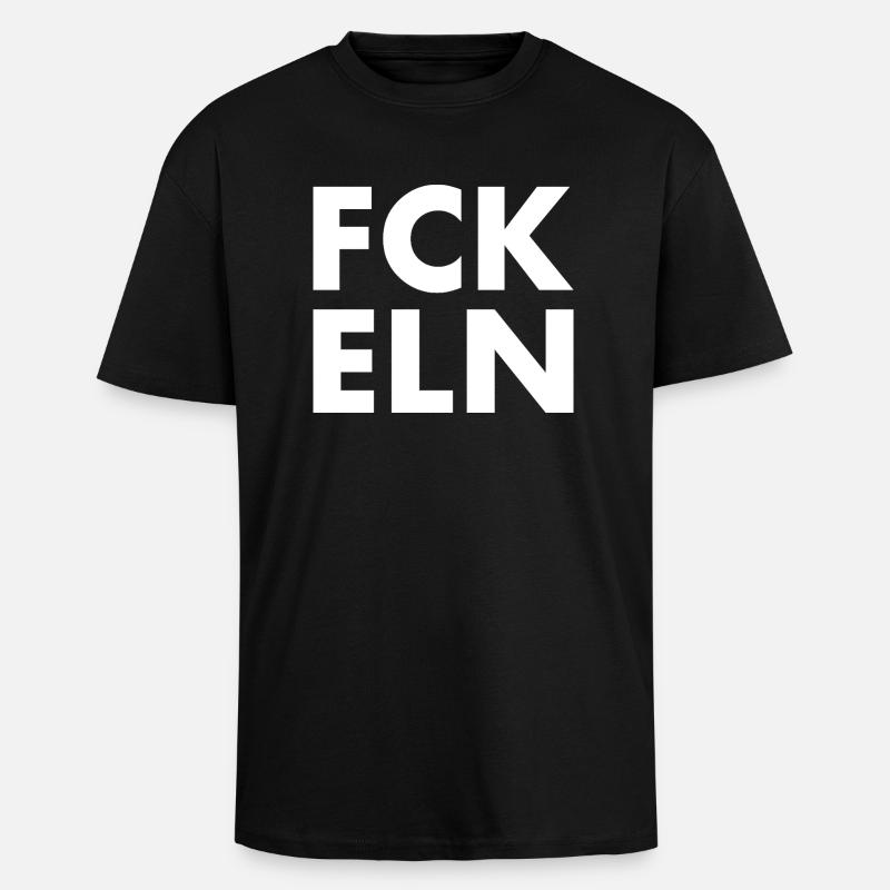 Fck eln - Unisex Oversized Heavyweight T-shirt - black
