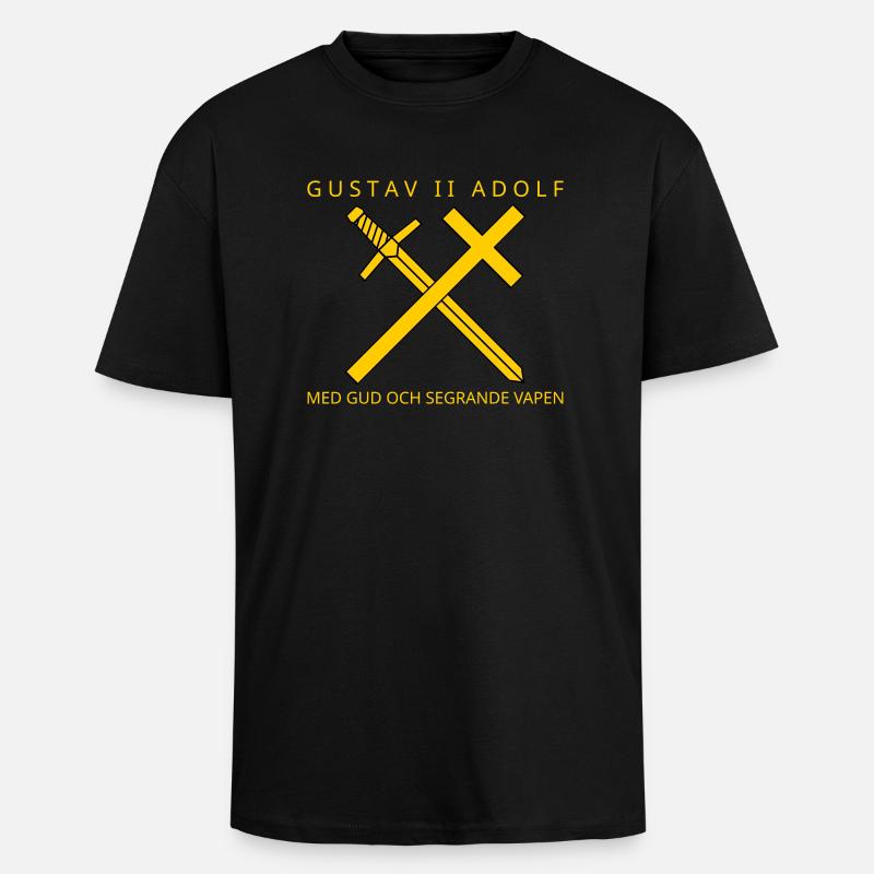 Gustav II. Adolf - Oversized Heavyweight Unisex T-Shirt - Schwarz