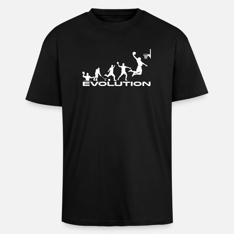 évolution de basket-ball - T-shirt unisexe oversize épais - noir