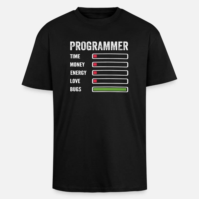 Developer Humor Programmer Coder - Unisex Oversized Heavyweight T-shirt - black