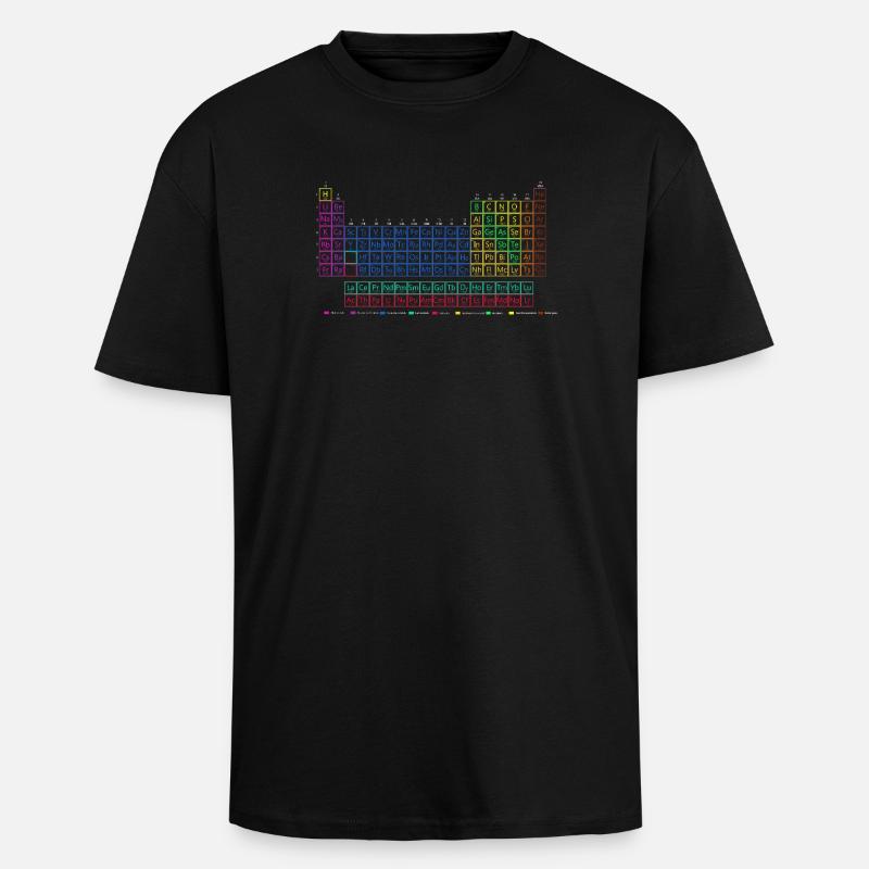 Periodensystem der chemischen Elemente. - Oversized Heavyweight Unisex T-Shirt - Schwarz
