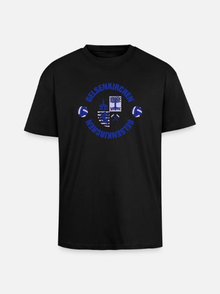 Gelsenkirchen (ID: 001013) - Oversized Heavyweight Unisex T-Shirt - Schwarz