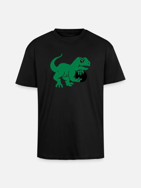 bowling dino (3c) - Unisex Oversized Heavyweight T-shirt - black