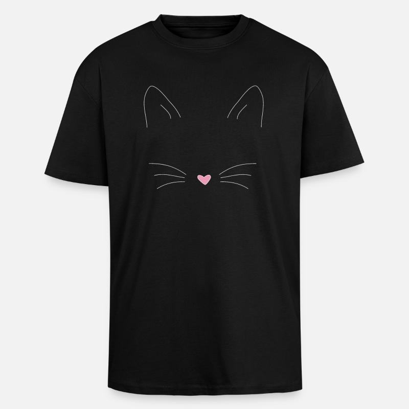 Katze - Oversized Heavyweight Unisex T-Shirt - Schwarz