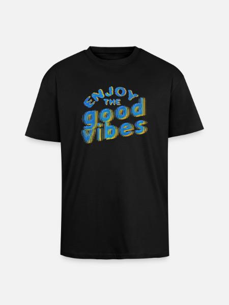 Good Vibes (lettering) 02 - Unisex Oversized Heavyweight T-shirt - black