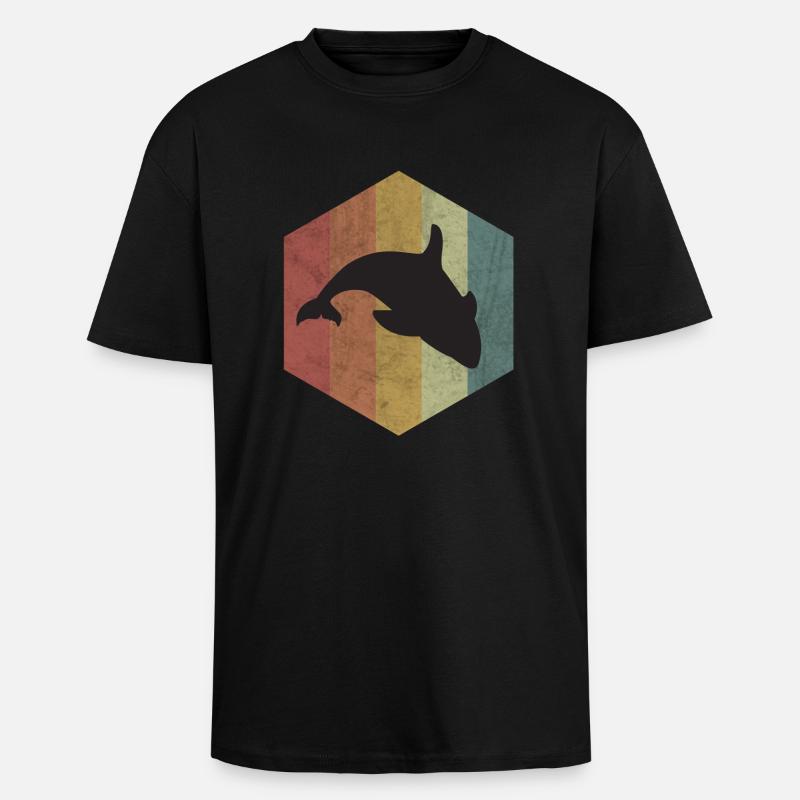 killer whale - Unisex Oversized Heavyweight T-shirt - black