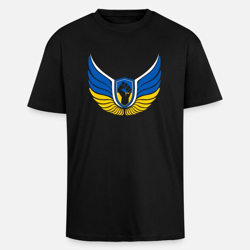 Ukraine Logo - Oversized Heavyweight Unisex T-Shirt - Schwarz