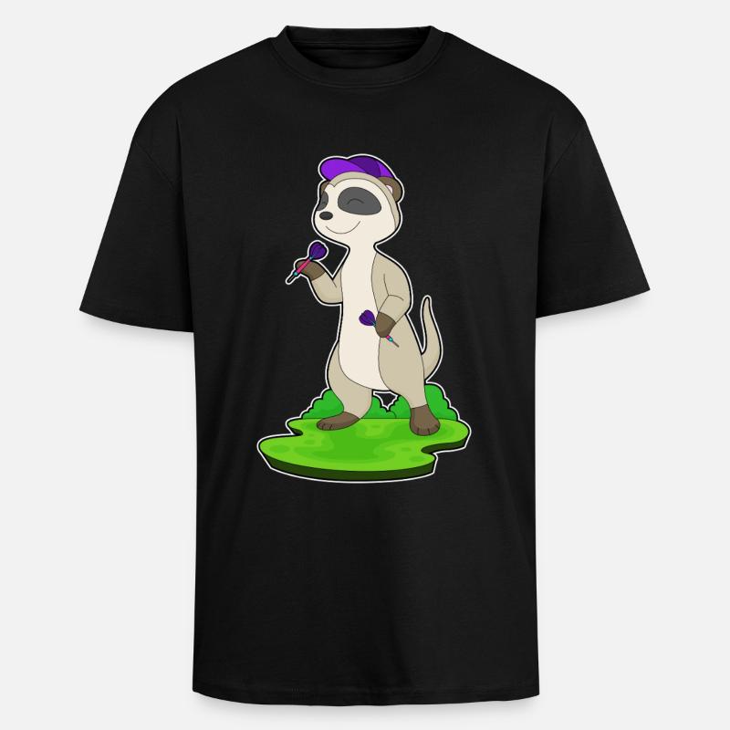 Erdmännchen Dart Dartpfeil - Oversized Heavyweight Unisex T-Shirt - Schwarz