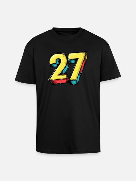 27 Number Comic - Unisex Oversized Heavyweight T-shirt - black