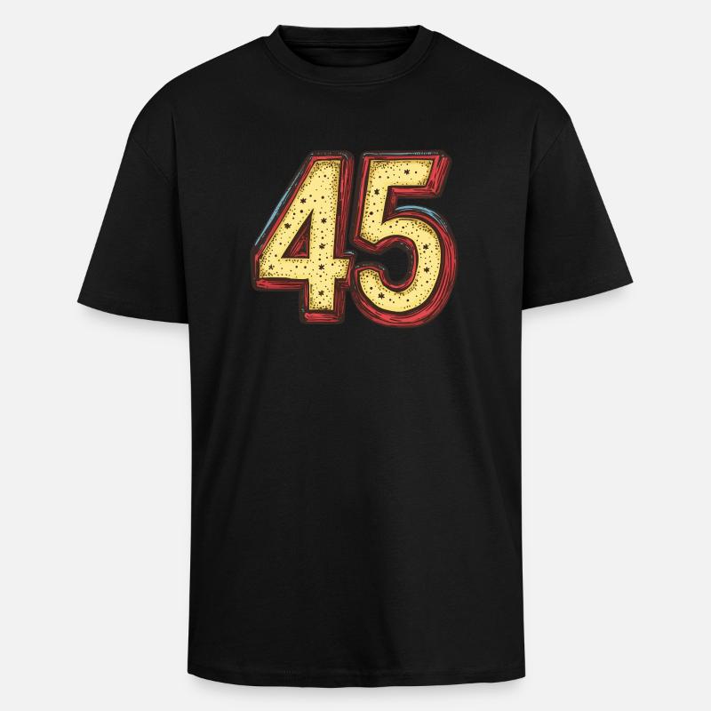 Bande dessinée à 45 numéros - T-shirt unisexe oversize épais - noir