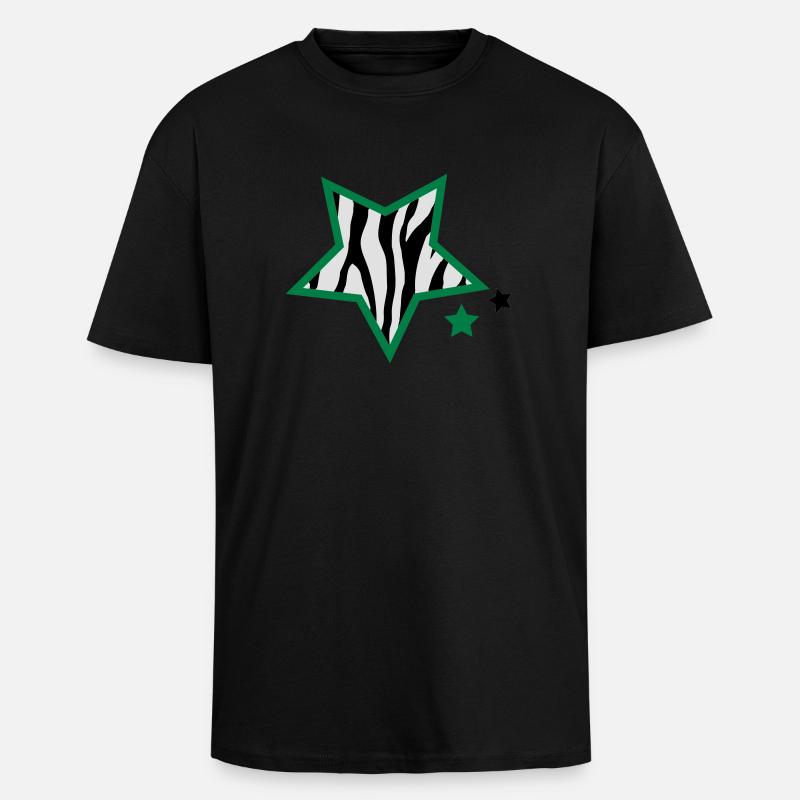 zebrastars - Oversized Heavyweight Unisex T-Shirt - Schwarz