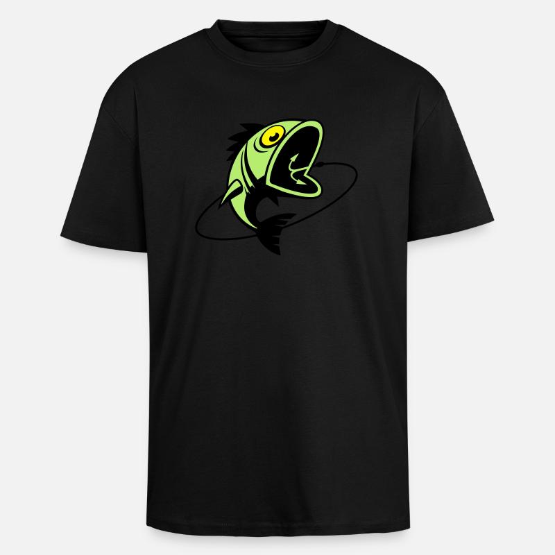 VL107B_BigFish_3c - Oversized Heavyweight Unisex T-Shirt - Schwarz