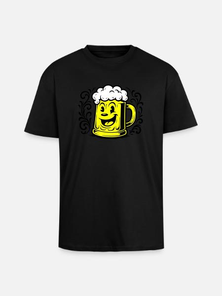 Beer Funny Comic - Unisex Oversized Heavyweight T-shirt - black