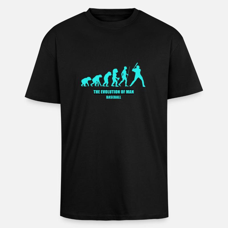 Evolution man baseball - Unisex Oversized Heavyweight T-shirt - black