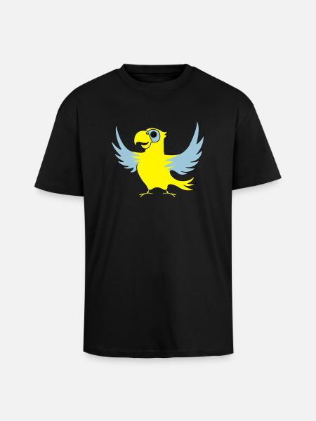 papagei_02 - T-shirt unisexe oversize épais - noir