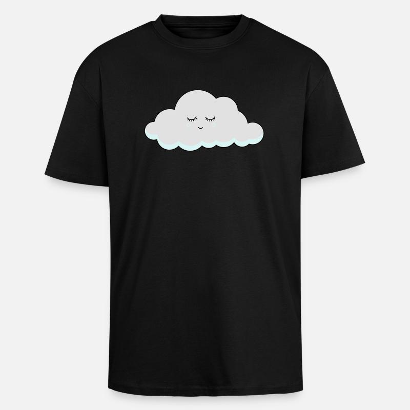 Schlaf Wolke mit Wimpern - Oversized Heavyweight Unisex T-Shirt - Schwarz