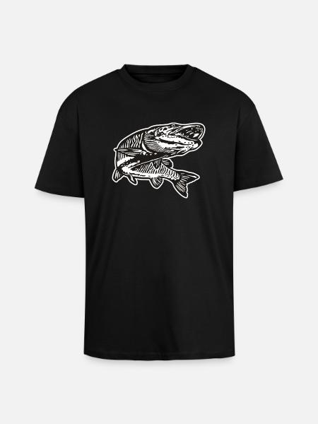 Hecht mit kontur - Oversized Heavyweight Unisex T-Shirt - Schwarz