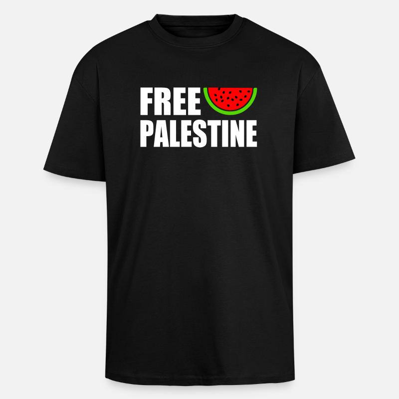 Free palestine - Oversized Heavyweight Unisex T-Shirt - Schwarz