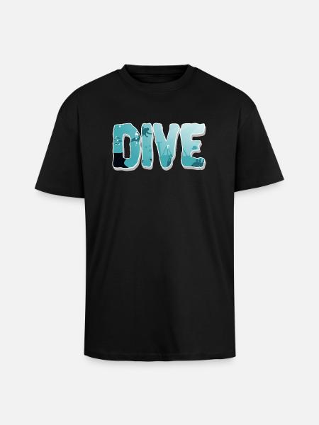 Diving Divers - Unisex Oversized Heavyweight T-shirt - black