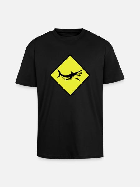roadsign shark - Oversized Heavyweight Unisex T-Shirt - Schwarz