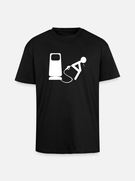 white petrol - Unisex Oversized Heavyweight T-shirt - black