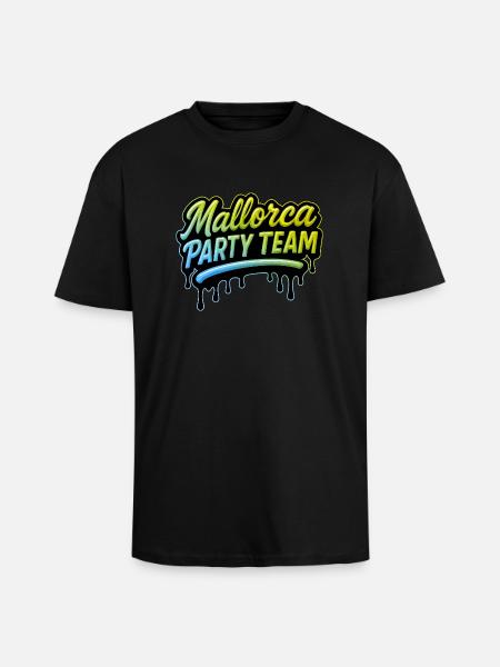 Mallorca Party Team Bunt - Unisex Oversized Heavyweight T-shirt - black