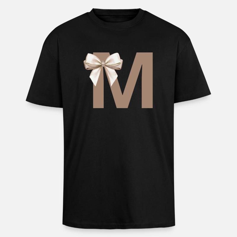 Litera M Węzeł - Gruby T-shirt unisex oversize - czarny