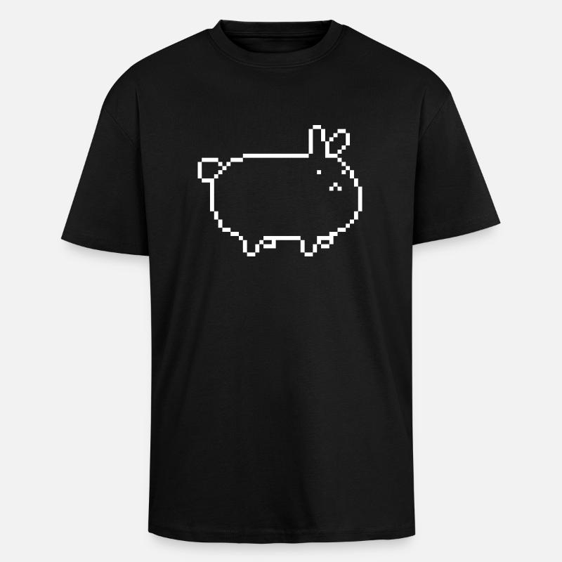 rabbit_pixel - Unisex Oversized Heavyweight T-shirt - black