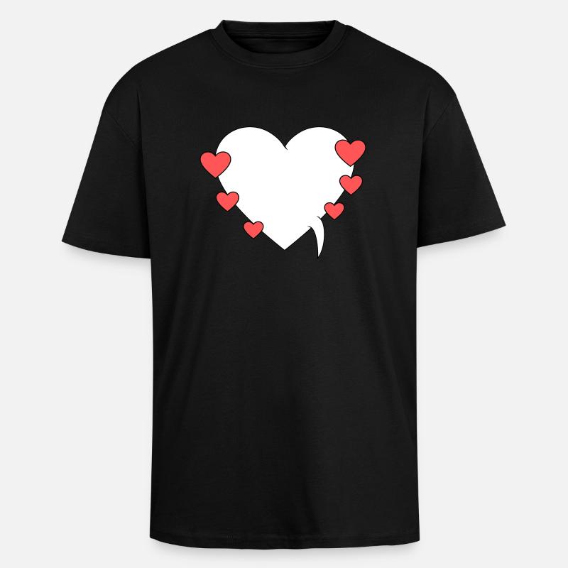 Sprechblase mit Herzen - Oversized Heavyweight Unisex T-Shirt - Schwarz
