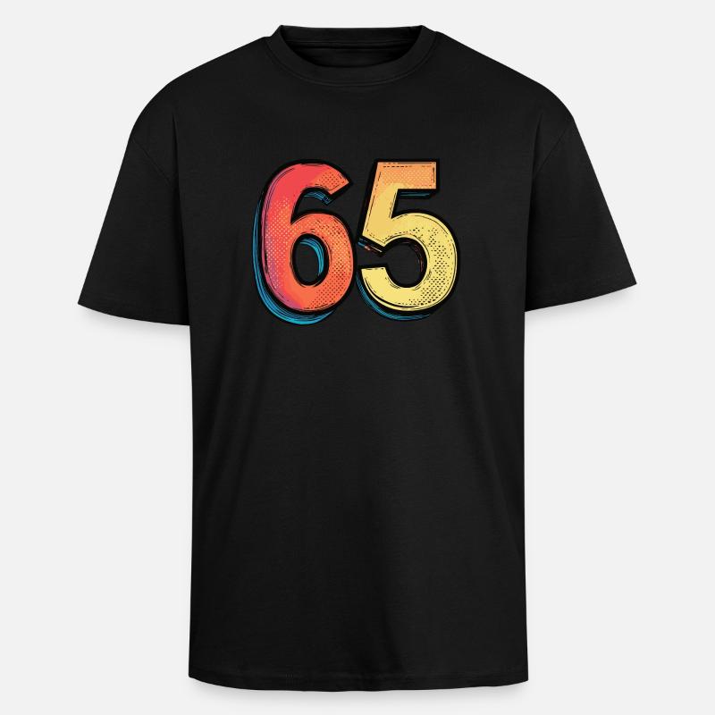 Bande dessinée à 65 numéros - T-shirt unisexe oversize épais - noir