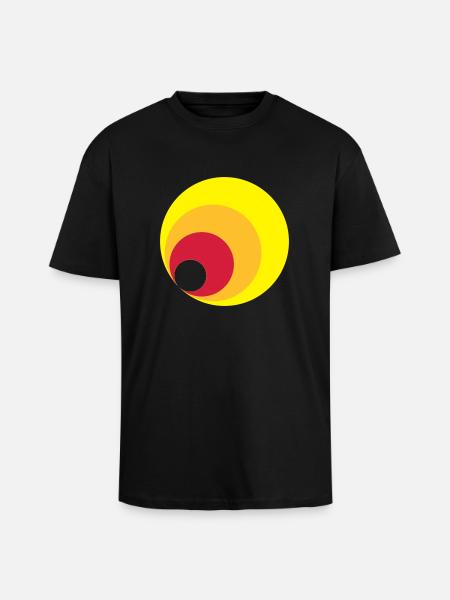 Retro Kreise - Oversized Heavyweight Unisex T-Shirt - Schwarz