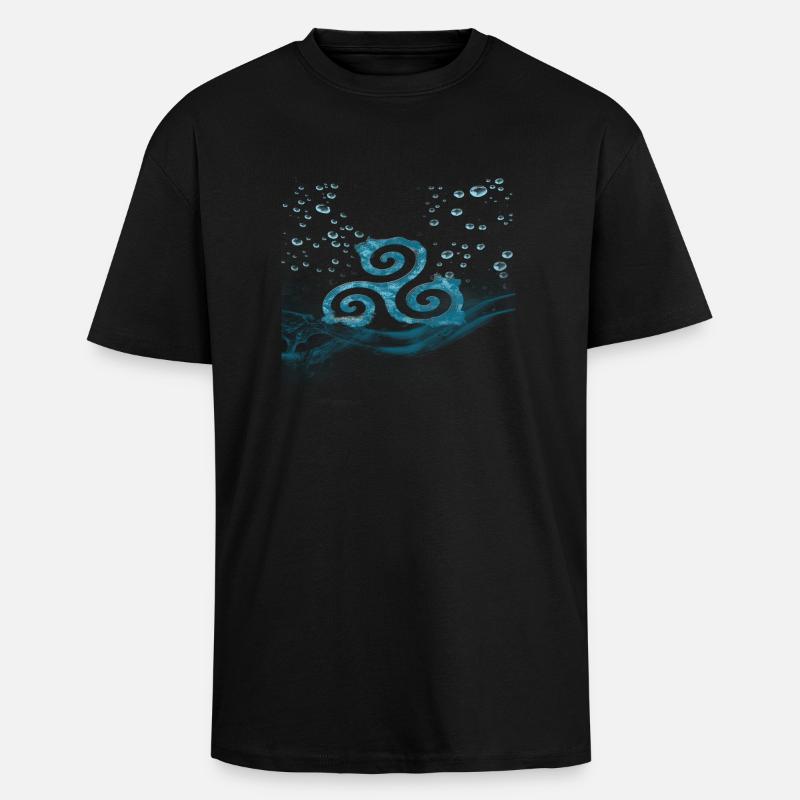 triskell-eau - T-shirt unisexe oversize épais - noir