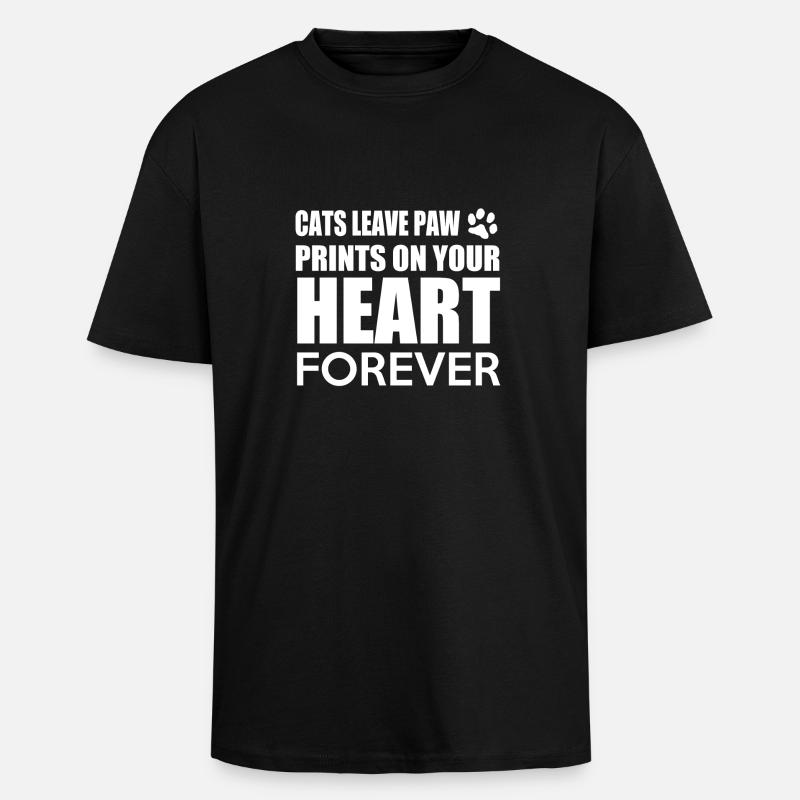 Amateurs de chats - T-shirt unisexe oversize épais - noir