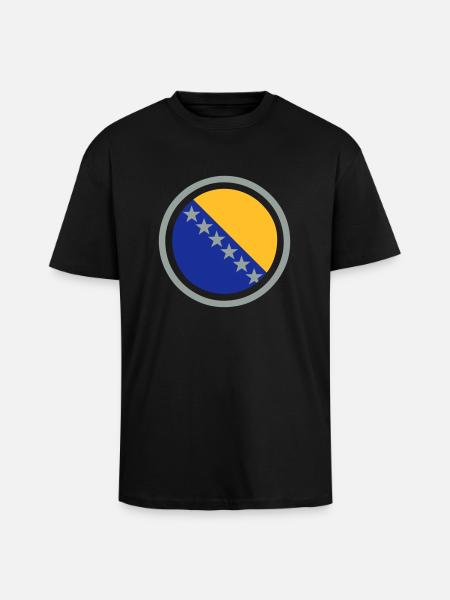 Bosnia Emblem - Unisex Oversized Heavyweight T-shirt - black