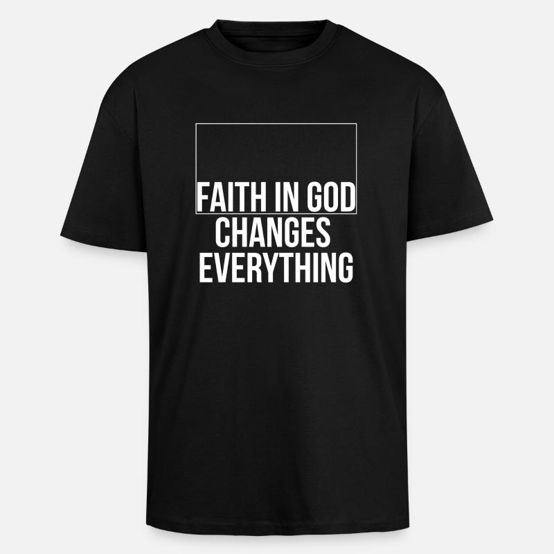 faith changes - Oversized Heavyweight Unisex T-Shirt - Schwarz