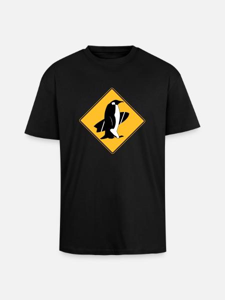 surfing_penguins - Unisex Oversized Heavyweight T-shirt - black
