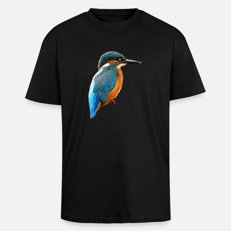 oiseau - T-shirt unisexe oversize épais - noir
