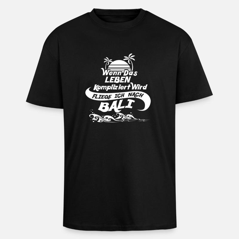 Bali Leben - Oversized Heavyweight Unisex T-Shirt - Schwarz