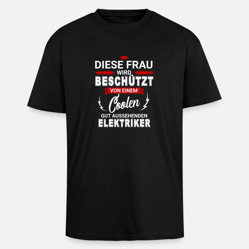ELEKTRIKER - Oversized Heavyweight Unisex T-Shirt - Schwarz