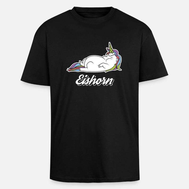 iceHorn - T-shirt unisexe oversize épais - noir