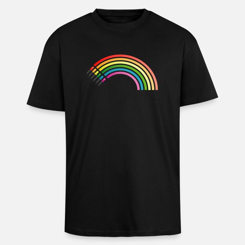 Regenbogen - Oversized Heavyweight Unisex T-Shirt - Schwarz